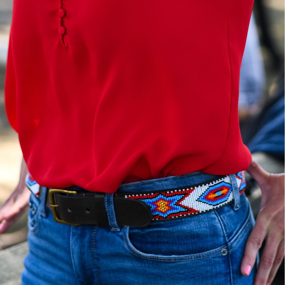 Handmade Kenyan Beaded Belt- Star Cowboy