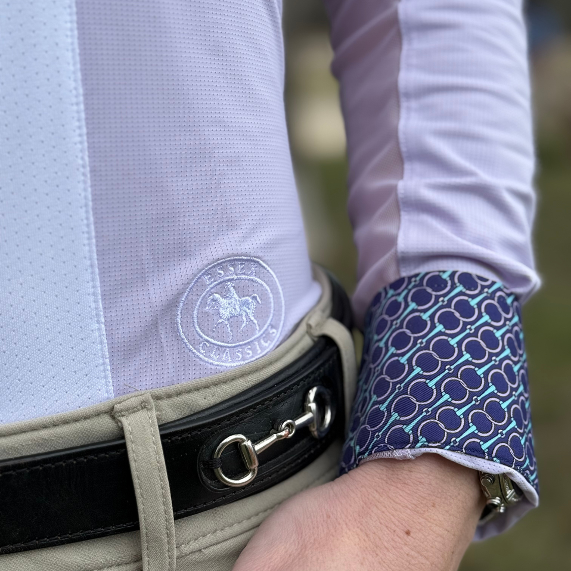 Girls "Luna II" Lilac Long Sleeve Performance Show Shirt with Bits Trim