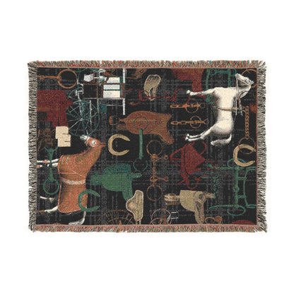 Equestrian Vintage Woven Throw Blanket