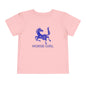 Horse Girl Toddler Tee — Blue Decorative Horse Graphic