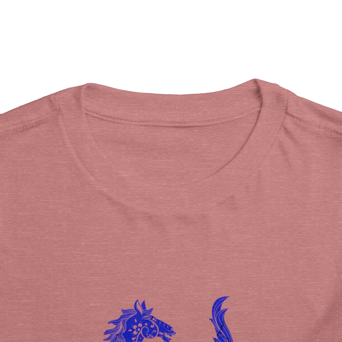 Horse Girl Toddler Tee — Blue Decorative Horse Graphic
