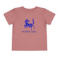Horse Girl Toddler Tee — Blue Decorative Horse Graphic