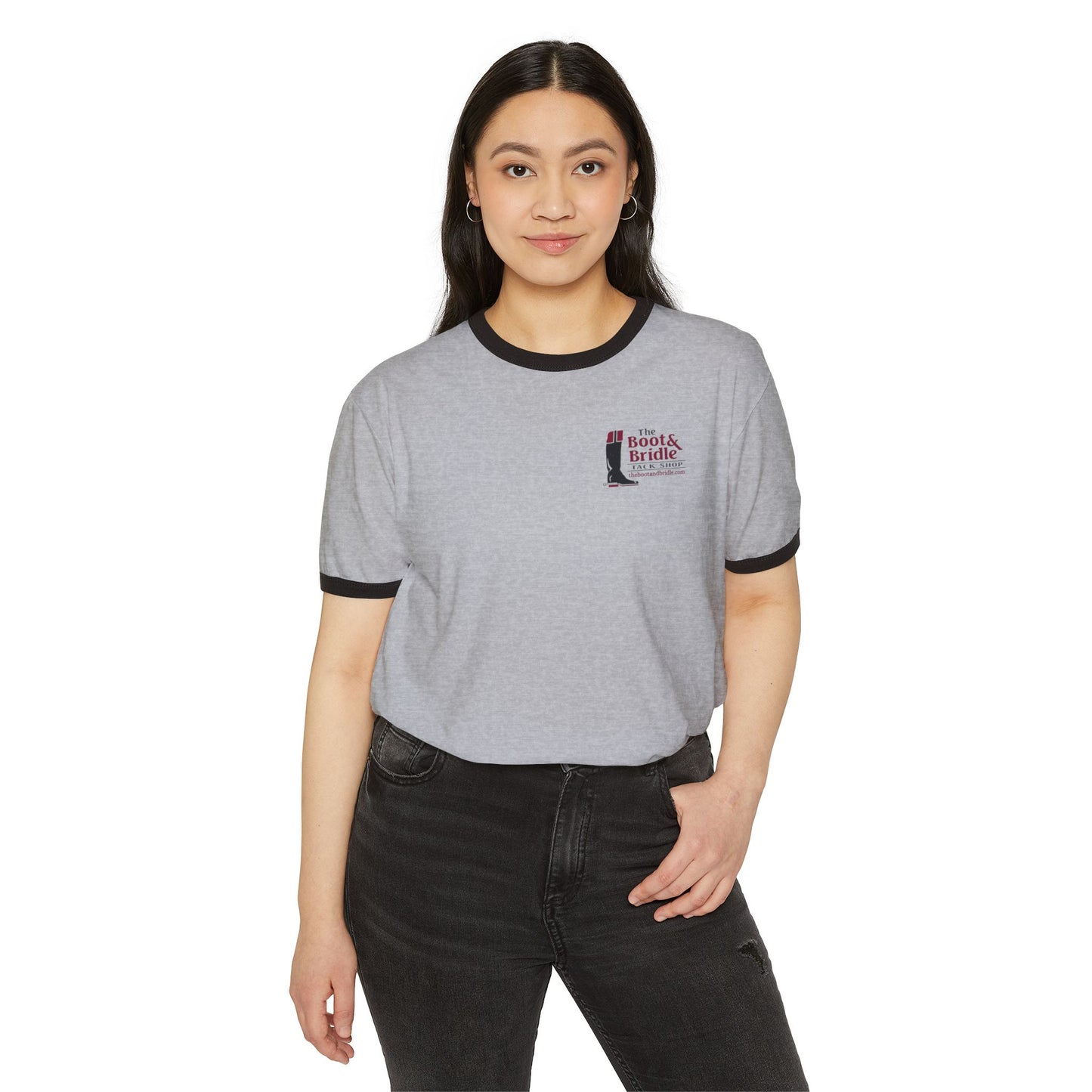 Ringer T-Shirt — The Boot & Bridle Tack Shop Logo Tee