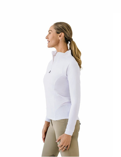 Women's Quarter-Zip Long Sleeve Sunshirt - White