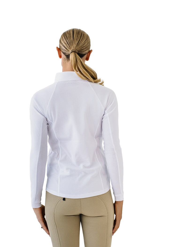 Women's Quarter-Zip Long Sleeve Sunshirt - White
