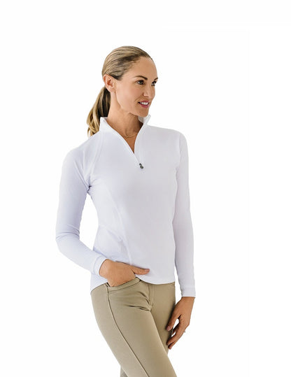 Women's Quarter-Zip Long Sleeve Sunshirt - White