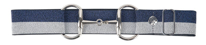 Women's Bit Buckle Glitter Belt - Navy Silver
