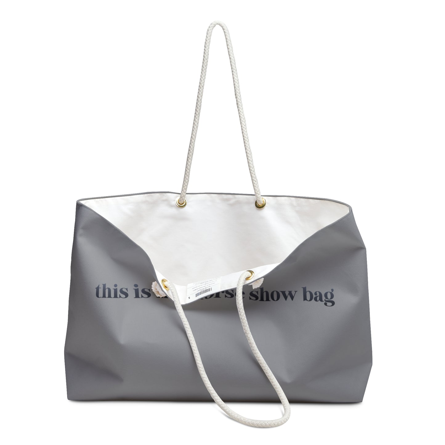 Horse Show Weekender Bag – "this is my horse show bag" Canvas Travel Tote