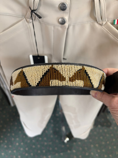 Handmade Kenyan Beaded Belt- Horse Talk 1.5"