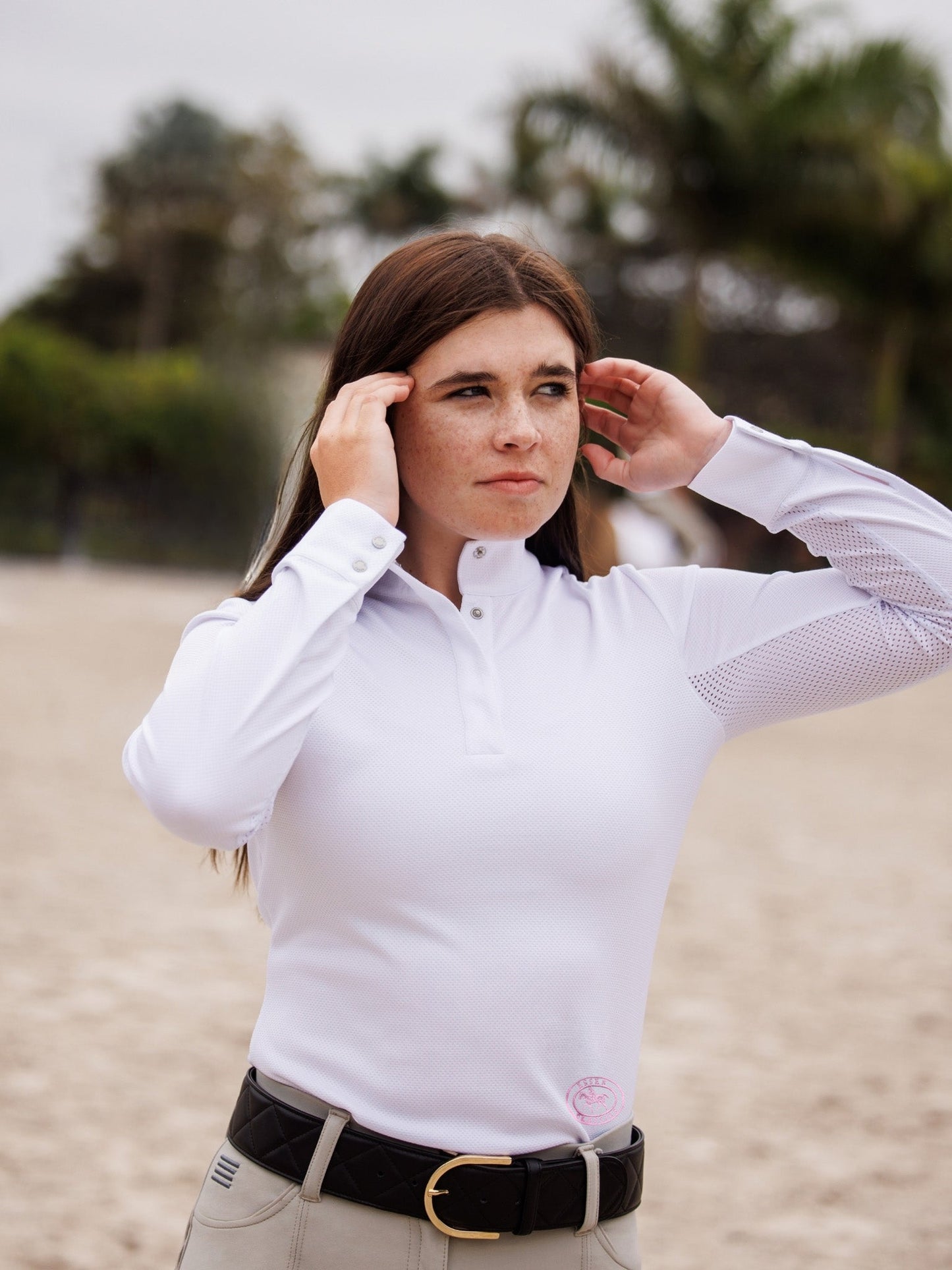 Cambridge Ladies Long Sleeve Show Shirt - White