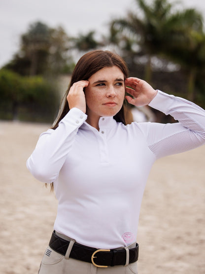 Cambridge Ladies Long Sleeve Show Shirt - White