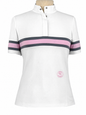 Cambridge Ladies Short Sleeve Show Shirt - White with Grey & Pink