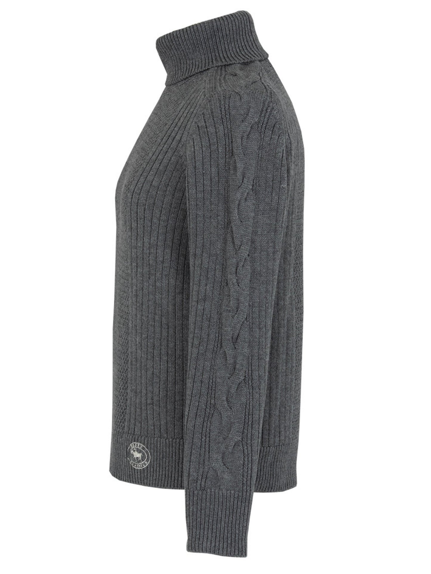 Laced Rein Cable Knit Sweater - Charcoal
