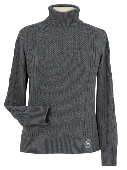 Laced Rein Cable Knit Sweater - Charcoal