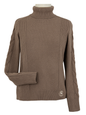 Laced Rein Cable Knit Sweater - Tan