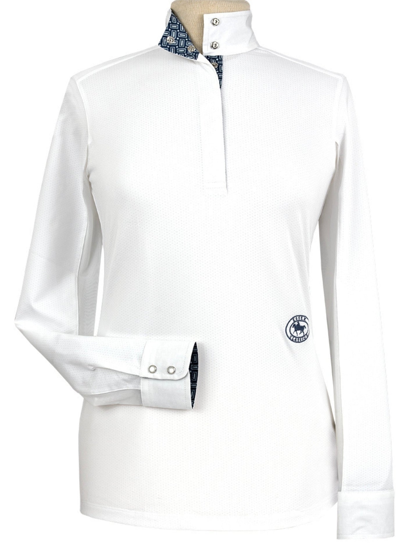 Hampton Lattice Ladies Talent Yarn Straight Collar Long Sleeve Show Shirt