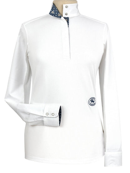 Hampton Lattice Ladies Talent Yarn Straight Collar Long Sleeve Show Shirt