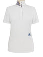 Tricolor Ladies Talent Yarn Straight Collar Short Sleeve Show Shirt