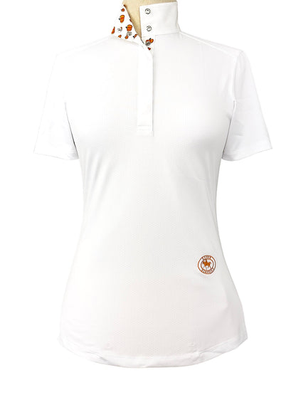 Pumpkins Ladies Talent Yarn Straight Collar Short Sleeve Show Shirt