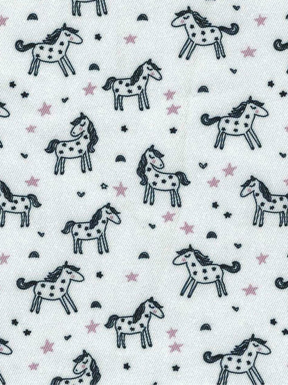 Ladies "Luna II" Black with Unicorns Short Sleeve Performance Show Shirt