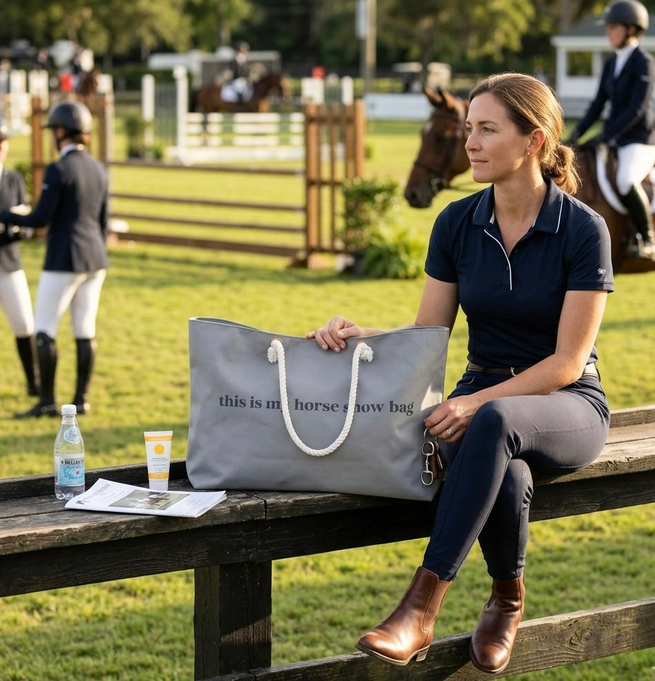 Horse Show Weekender Bag – "this is my horse show bag" Canvas Travel Tote