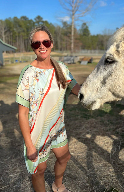 Derby Kaftan Equestrian Mini Dress