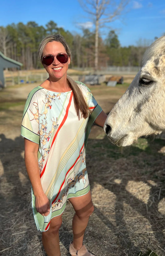 Derby Kaftan Equestrian Mini Dress