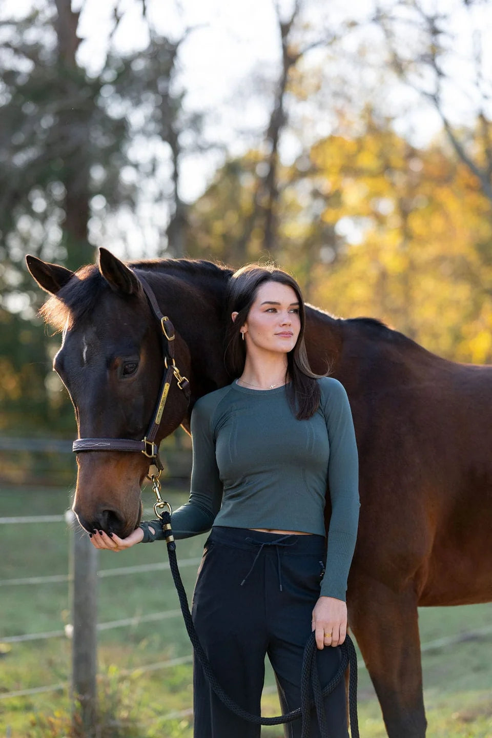 Free Ride Seamless Long Sleeve Hunter Green-Medium