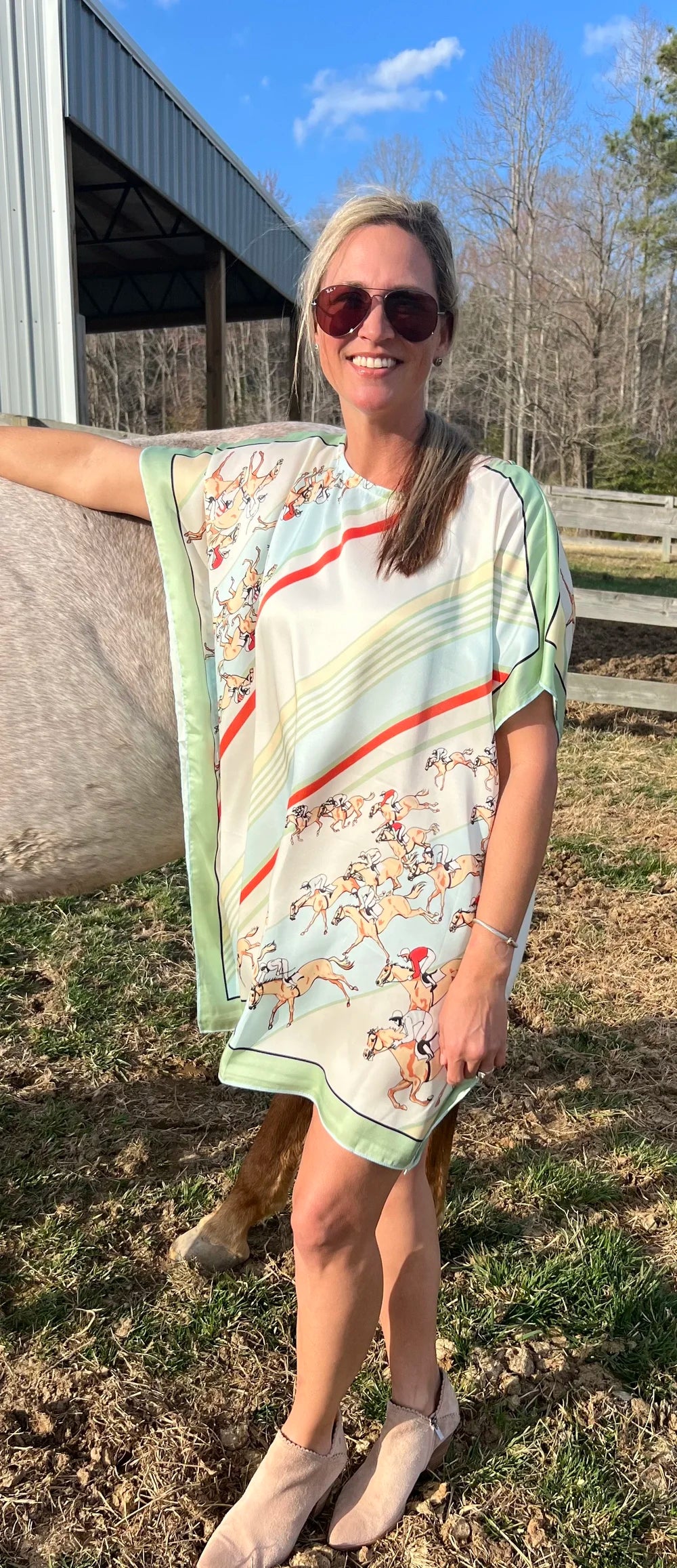 Derby Kaftan Equestrian Mini Dress