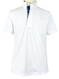 Men's Marine Blue Self Trim Talent Yarn Short Sleeve Show Shirt