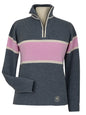 Oxford Quarter Zip Sweater - Grey & Pink