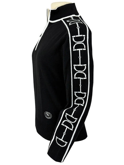 Polished Bit Quarter Zip Sweater - Black