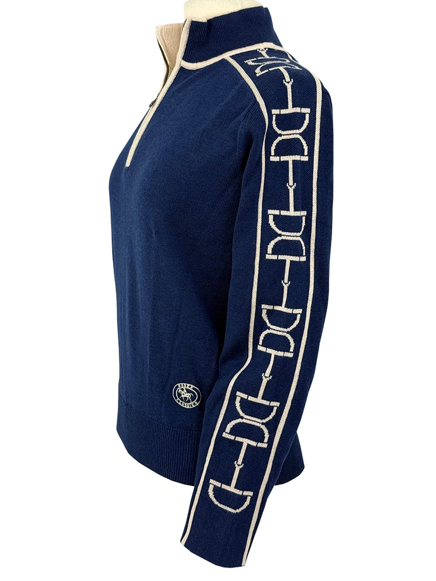 Polished Bit Quarter Zip Sweater - Navy