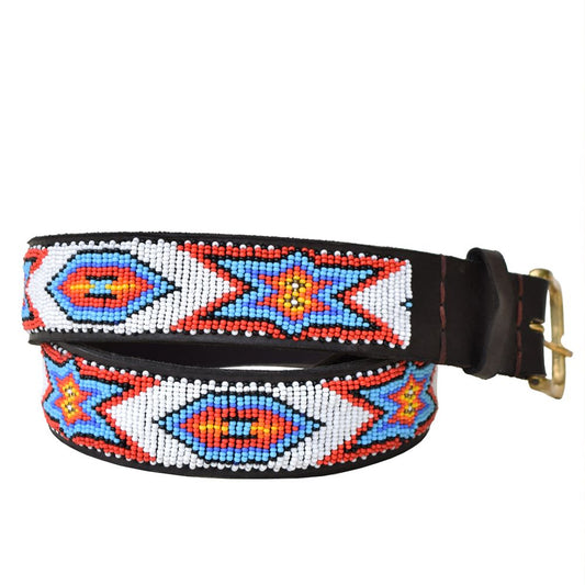 Handmade Kenyan Beaded Belt- Star Cowboy