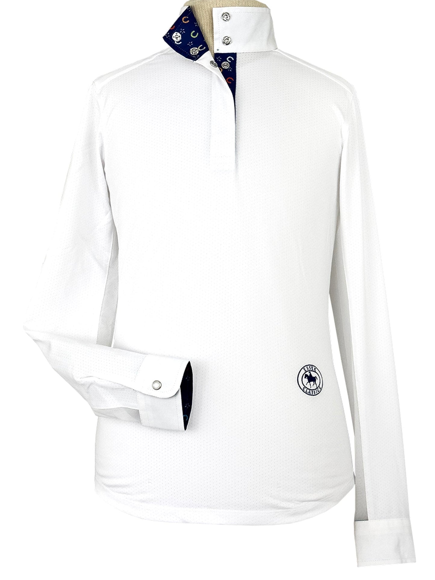 Show Ring Luck Girls Talent Yarn Straight Collar Long Sleeve Show Shirt