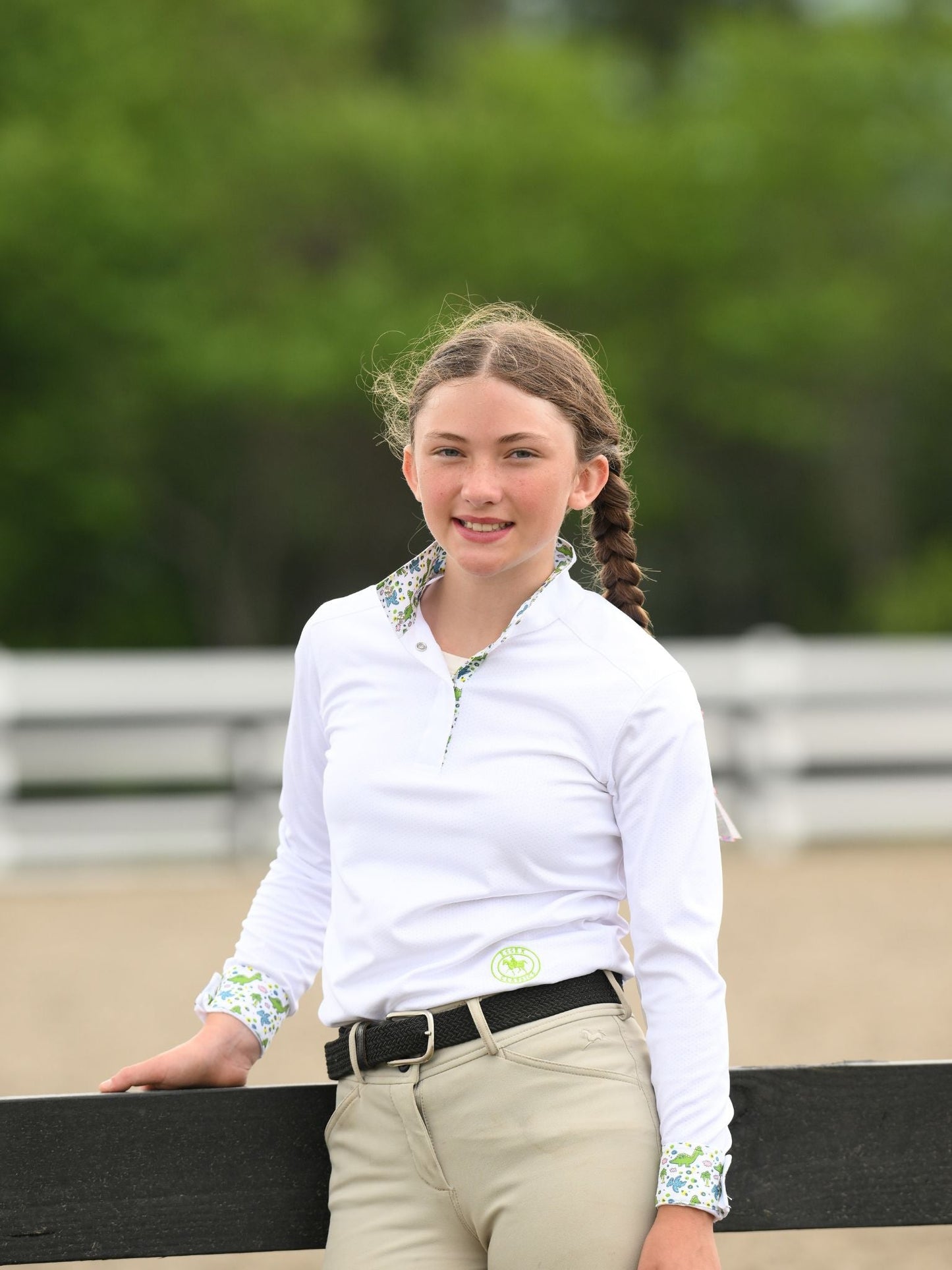 Dino World Girls Talent Yarn Straight Collar Long Sleeve Show Shirt