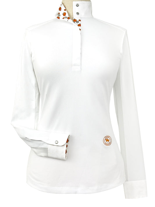 Pumpkins Girls Talent Yarn Straight Collar Long Sleeve Show Shirt