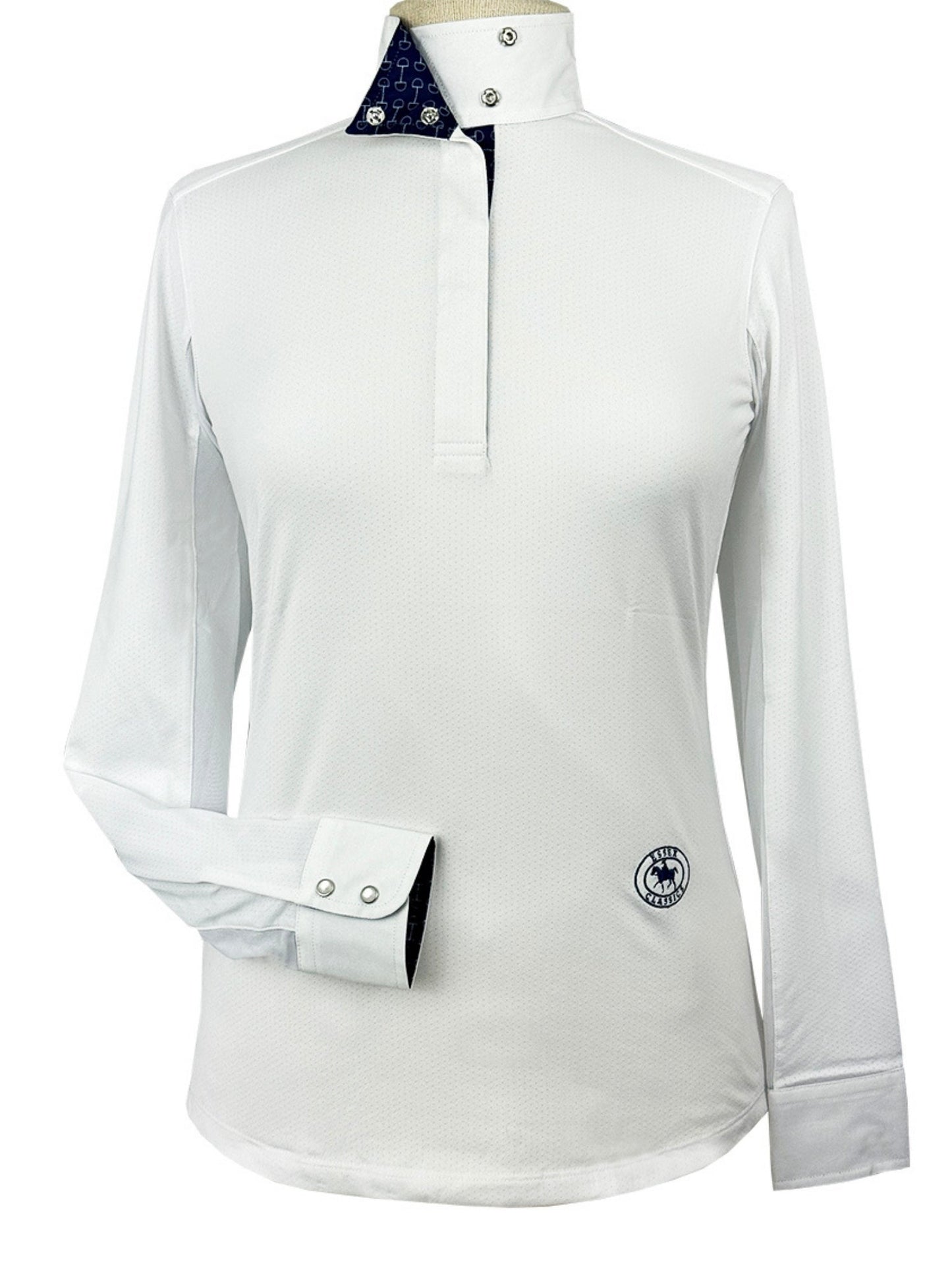 Beautiful Bits Ladies Talent Yarn Wrap Collar Long Sleeve Show Shirt
