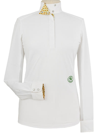 Sunflowers Ladies Talent Yarn Wrap Collar Long Sleeve Show Shirt