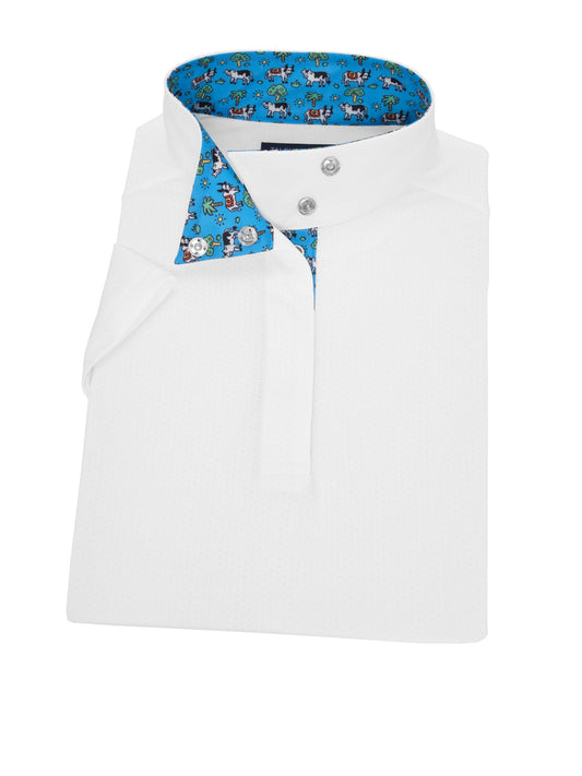 Steer Me Rights Girls Talent Yarn Short Sleeve Wrap Collar Show Shirt