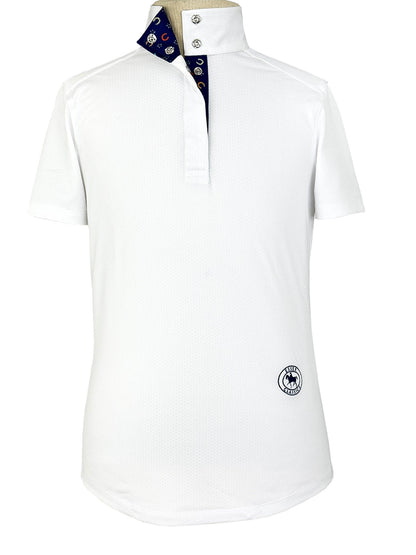 Show Ring Luck Girls Talent Yarn Straight Collar Short Sleeve Show Shirt