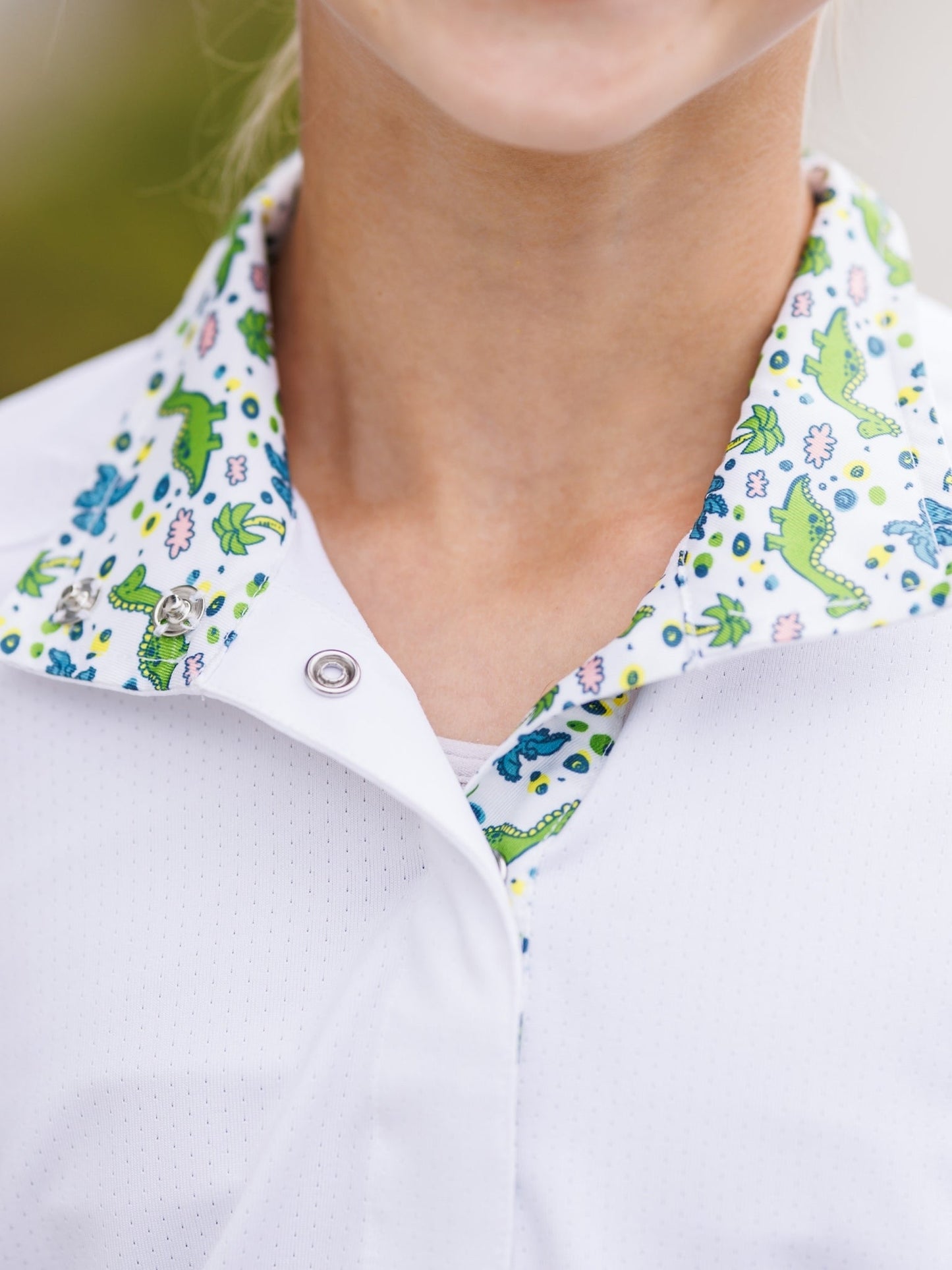 Dino World Girls Talent Yarn Straight Collar Short Sleeve Show Shirt