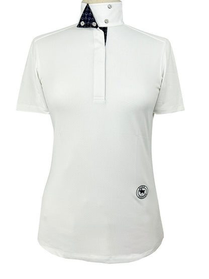 Beautiful Bits Ladies Talent Yarn Wrap Collar Short Sleeve Show Shirt