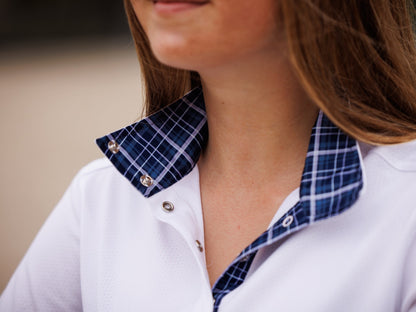 Turnout Tartan Ladies Talent Yarn Wrap Collar Short Sleeve Show Shirt