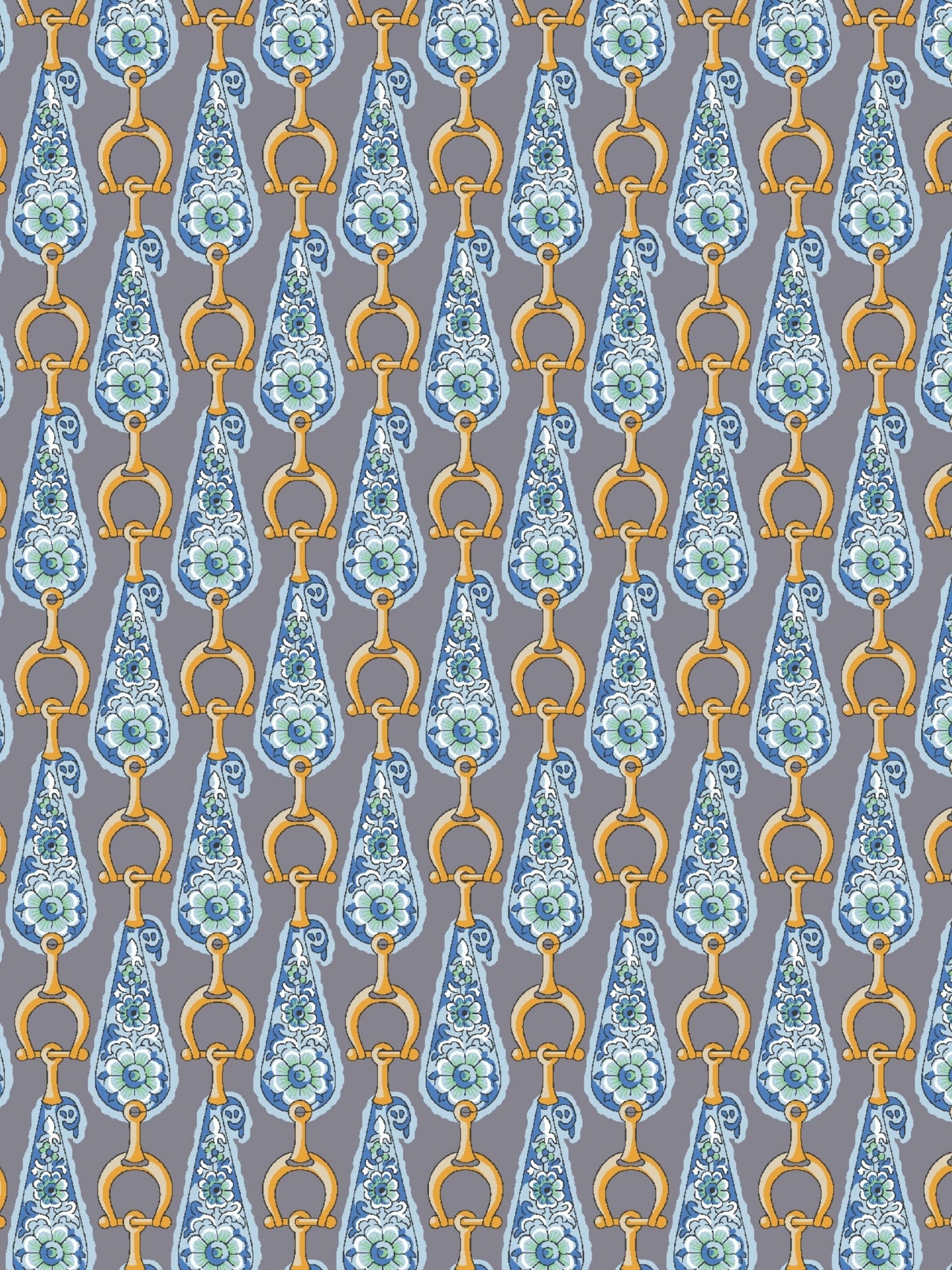 Dora II Schooling Shirt - Blue with Golden Snaffle Trim