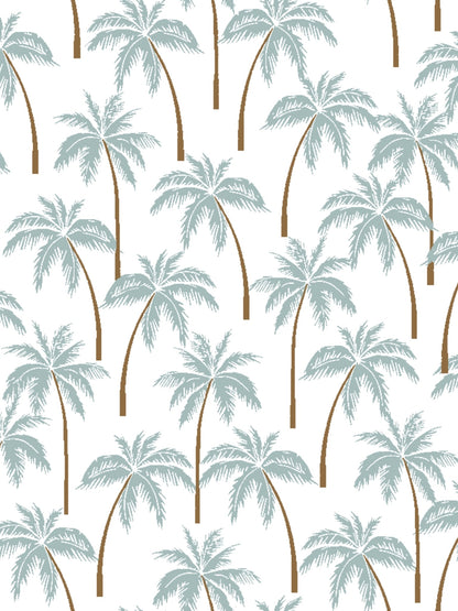 Ladies "Luna II" Seafoam with Palm Trees Short Sleeve Performance Show Shirt