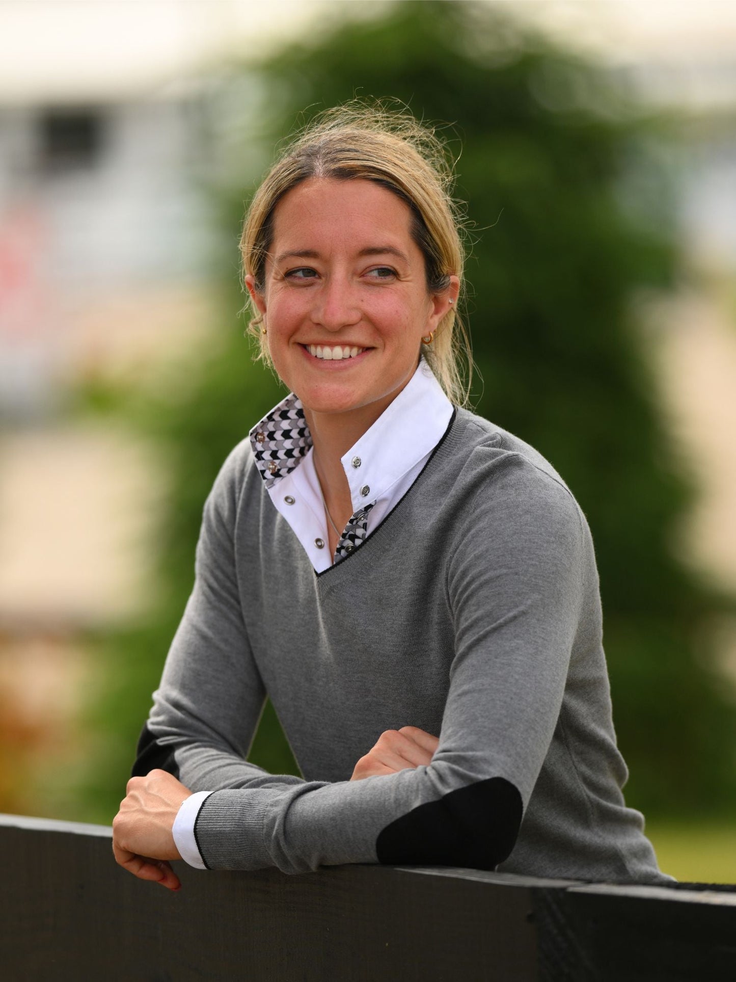 Grey with Black Trey V-Neck Sweater