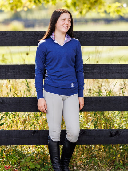 Navy with Ivory Trey V-Neck Sweater