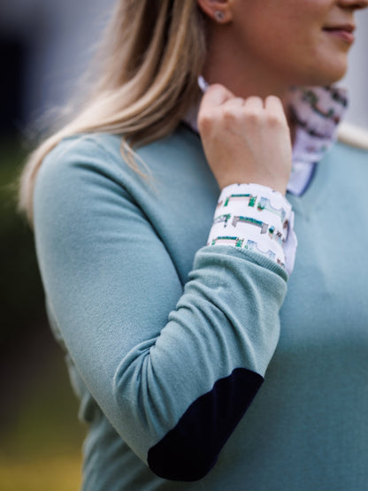 Ladies "Luna II" Seafoam with Hunter Derby Long Sleeve Performance Show Shirt