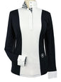 Girls "Luna II" Black with Cows Long Sleeve Performance Show Shirt